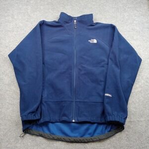 North Face Jacket Mens Large Blue Windwall Fleece Windbreaker Zip Pockets